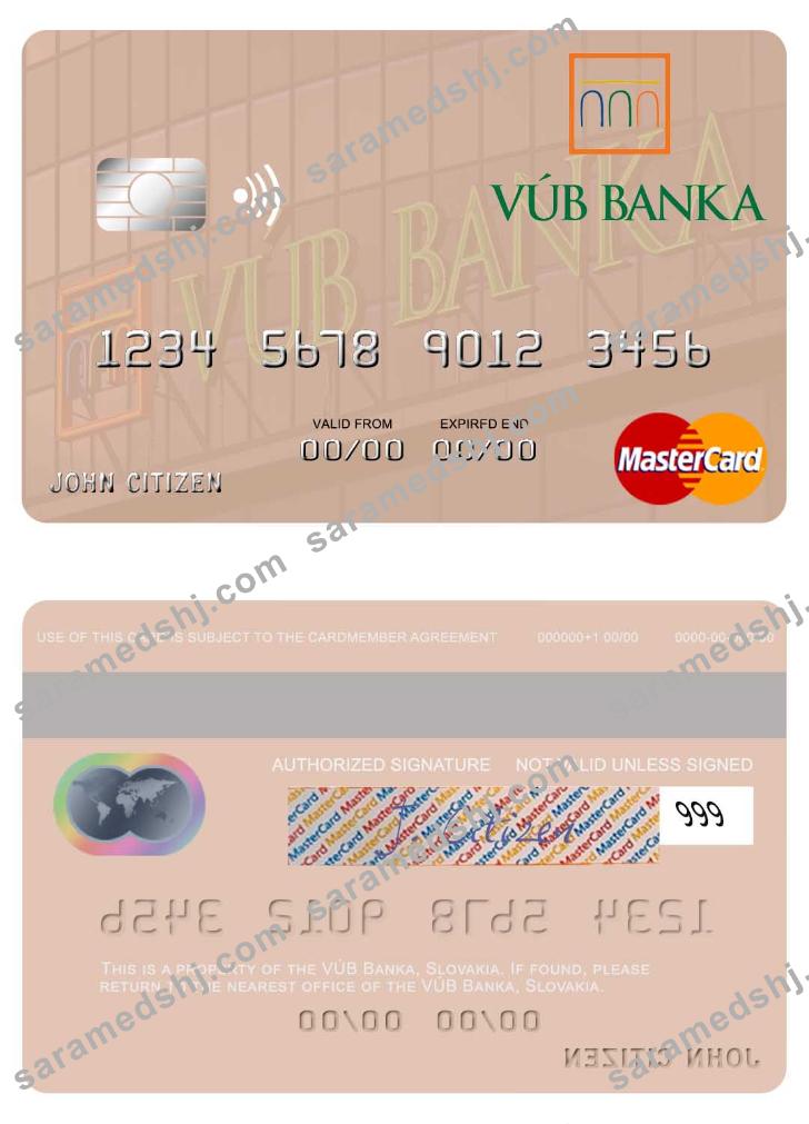 Slovakia VÚB Banka mastercard